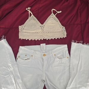 Victoria Beckham For Rock$Republic Jean/ 26, Ecote Handmade Crochet Bralette/M